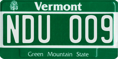 VT license plate NDU009
