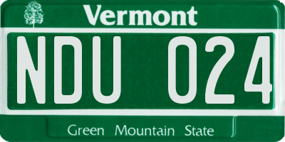 VT license plate NDU024