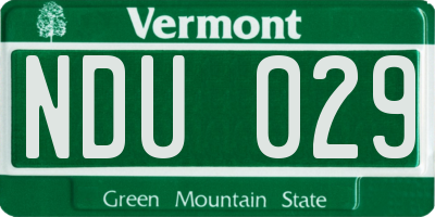 VT license plate NDU029