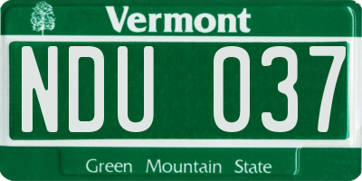 VT license plate NDU037
