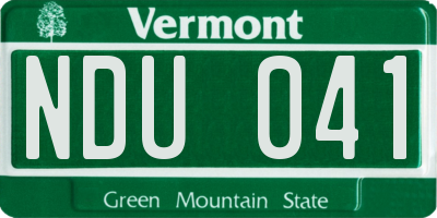 VT license plate NDU041
