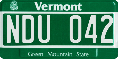 VT license plate NDU042