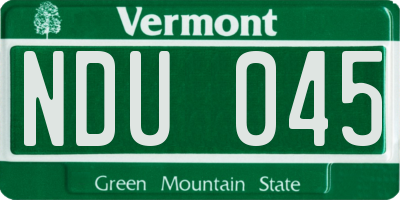 VT license plate NDU045