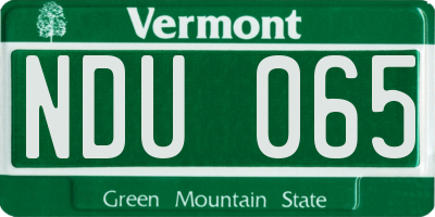 VT license plate NDU065