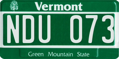 VT license plate NDU073