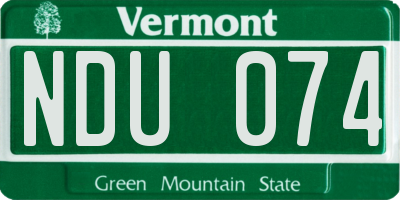VT license plate NDU074