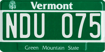 VT license plate NDU075