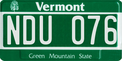 VT license plate NDU076