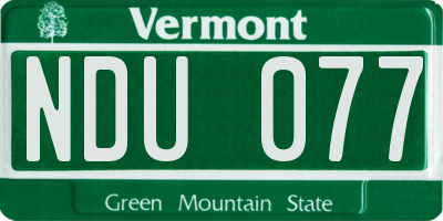 VT license plate NDU077