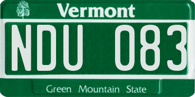 VT license plate NDU083