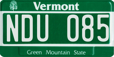 VT license plate NDU085