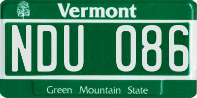 VT license plate NDU086