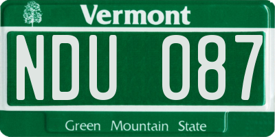 VT license plate NDU087
