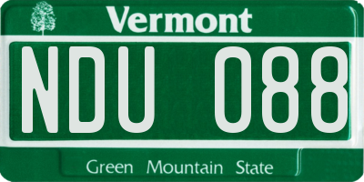 VT license plate NDU088