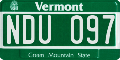 VT license plate NDU097