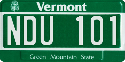 VT license plate NDU101