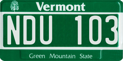 VT license plate NDU103