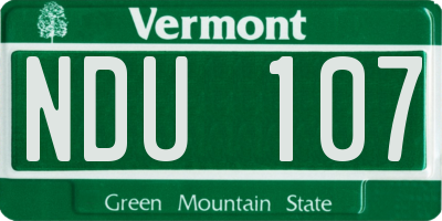 VT license plate NDU107
