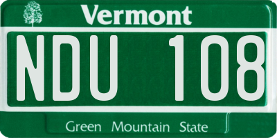 VT license plate NDU108