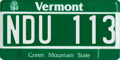 VT license plate NDU113