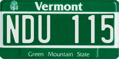 VT license plate NDU115