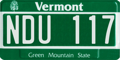 VT license plate NDU117