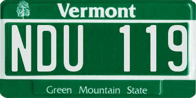 VT license plate NDU119