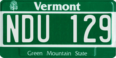 VT license plate NDU129