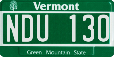 VT license plate NDU130