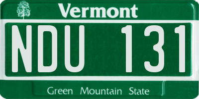 VT license plate NDU131