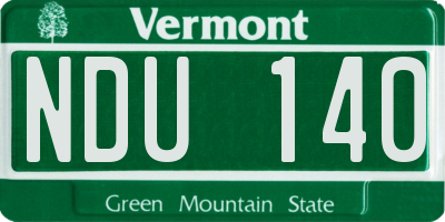 VT license plate NDU140