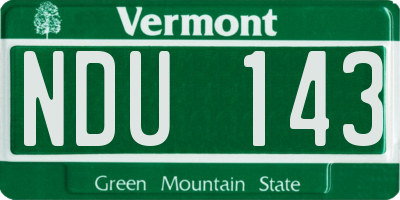 VT license plate NDU143