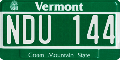 VT license plate NDU144
