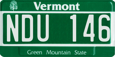 VT license plate NDU146