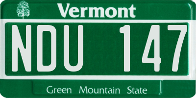 VT license plate NDU147