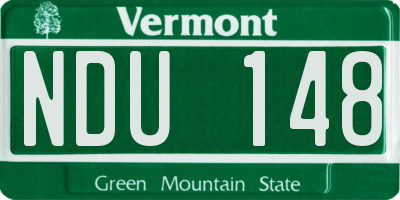 VT license plate NDU148