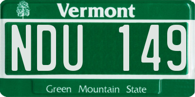VT license plate NDU149
