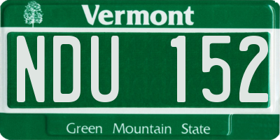 VT license plate NDU152