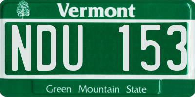 VT license plate NDU153