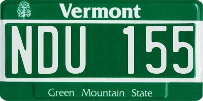 VT license plate NDU155