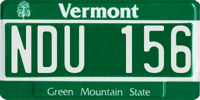 VT license plate NDU156