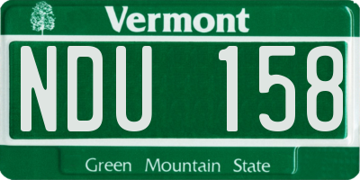 VT license plate NDU158