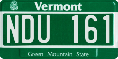 VT license plate NDU161