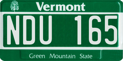 VT license plate NDU165