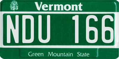 VT license plate NDU166