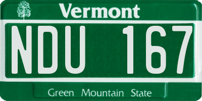 VT license plate NDU167