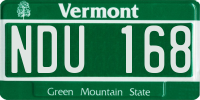 VT license plate NDU168