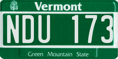 VT license plate NDU173