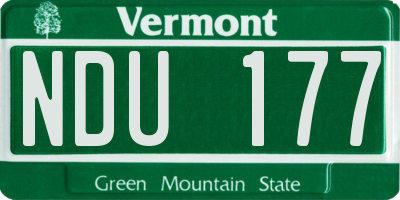 VT license plate NDU177