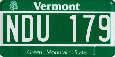VT license plate NDU179